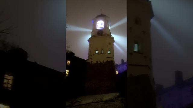Подсветка Часовой башни в г. Выборге 6.01.2020