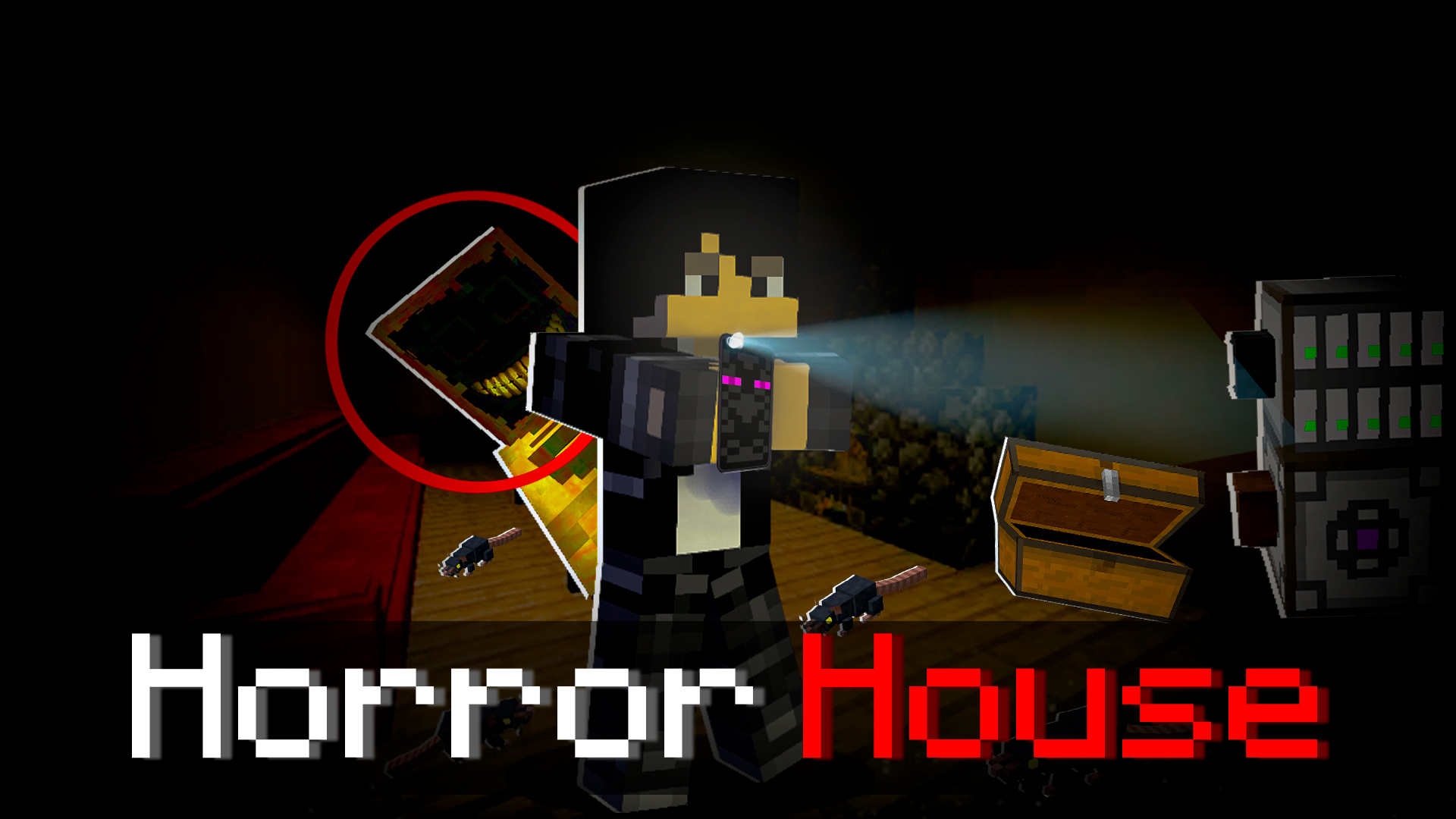 ? МАЙНКРАФТ, НО ЗА МНОЙ СЛЕДИТ МОНСТР В ДОМЕ УЖАСОВ! [Horror House Map]