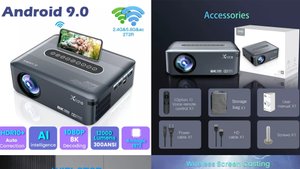 Андроид видео проектор Transpeed Xnano 8k 12000 люмен с голосовым управлением и автокоррекцией