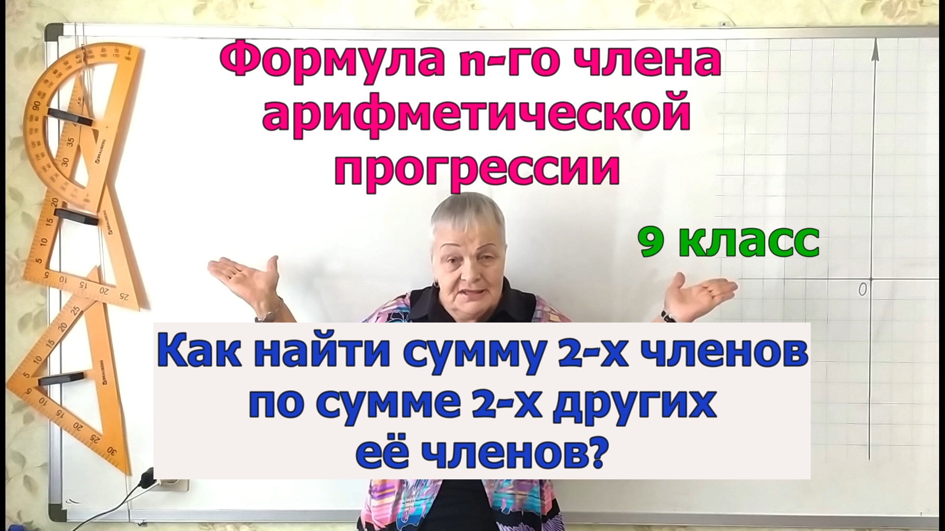 Как найти сумму двух членов  арифметической прогрессии, зная сумму двух других её членов