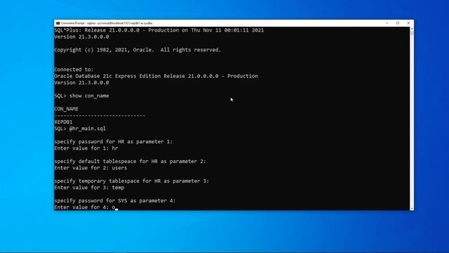 Instalando esquema HR Oracle 21c XE en Windows смотреть онлайн