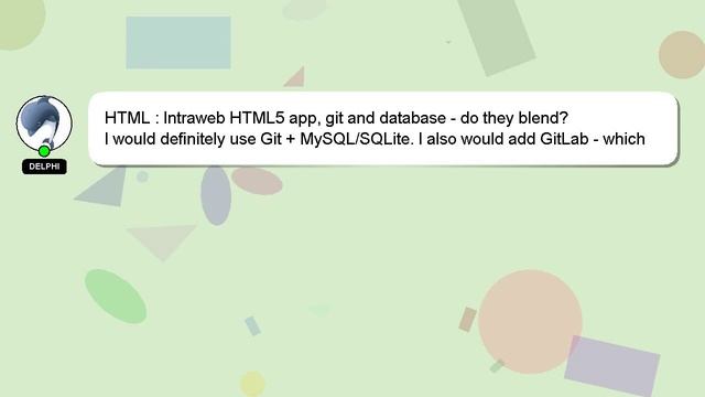 HTML : Intraweb HTML5 app, git and database - do they blend? смотреть онлайн