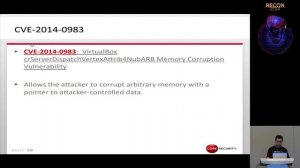 REcon 2014 - Breaking Out of VirtualBox through 3D Acceleration (Francisco Falcon)