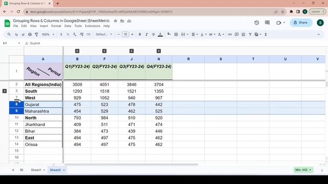 GROUP Rows & COLUMNS in Google SHEETS[2023]  Easily!