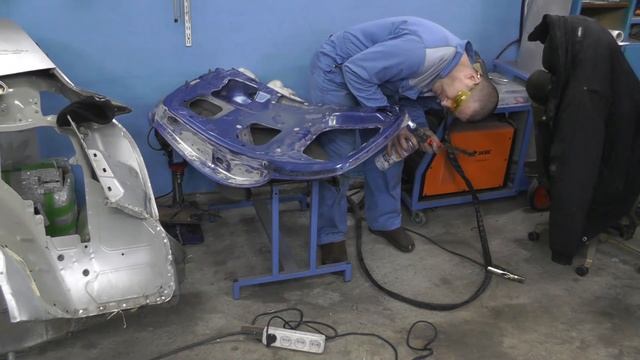 TIG сварка алюминиевой двери.  Mazda RX-8.