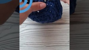 Вяжем корзинку Миньона для детей из трикотажной пряжи - knitting yarn basket Minion