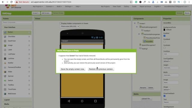 How to send SMS from MIT App Inventor 2 [ Send msg 2020 ]