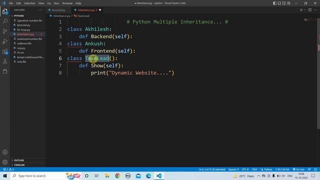 multiple inheritance in python | Learn Coding