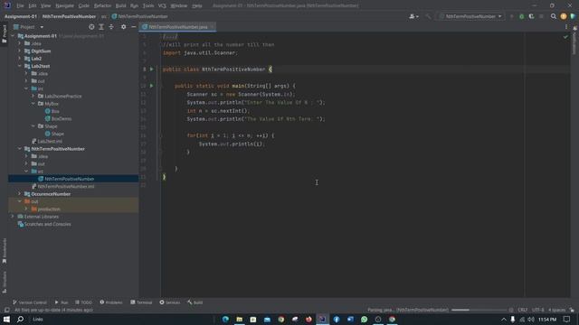 Java Basic Code - Nth Terms of Number Print ( English Tutorial )