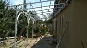 односкатный металлический навес