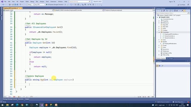 Web API CRUD Operations with Entity Framework and SQL Server | Web API Tutorial for beginners