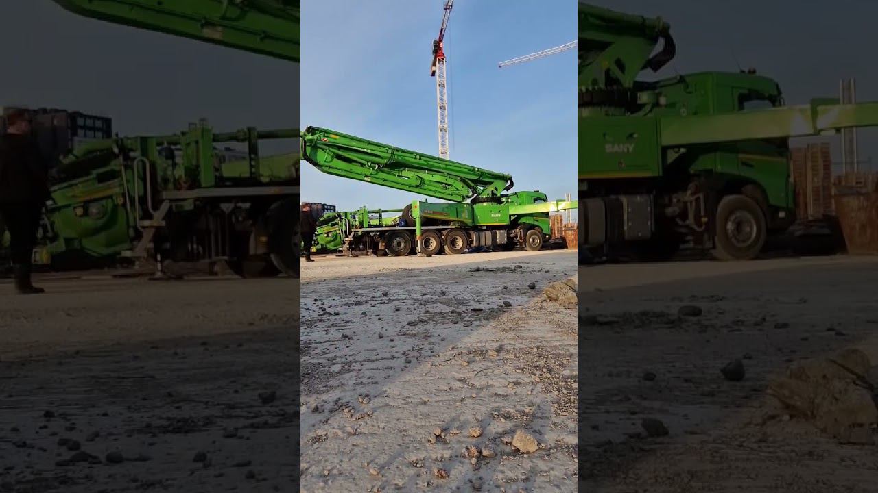 Новенький 49 метровый бетононасос Sany на шасси Volvo FMX Раскладывается смотреть онлайн