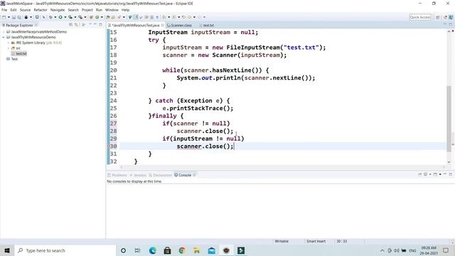 Java 9 Try With Resource Enhancement | Java latest Feature |java try-with multiple resources
