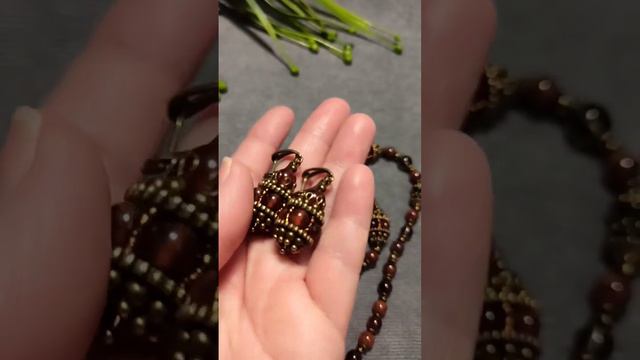 Серьги с гранатом #серьги #pendientes