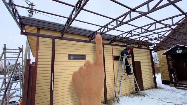 Навес из поликарбоната на 2 машины | Навес к дому из поликарбоната 6х9 смотреть онлайн