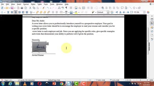 How to Create and Save Digital Signature in Libreoffice writer | Save Signature as Auto Text