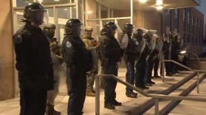 Protest at Confederation Building continues with heavy police presence