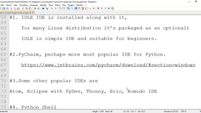 Python Tutorial For Beginners-Part-05 - First Program