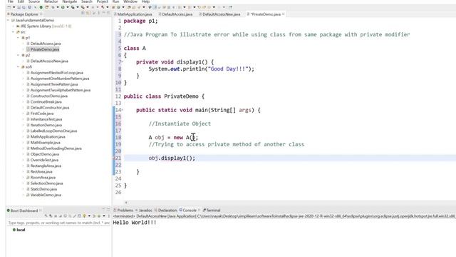 Java Tutorials:: Access Modifiers in Java смотреть онлайн