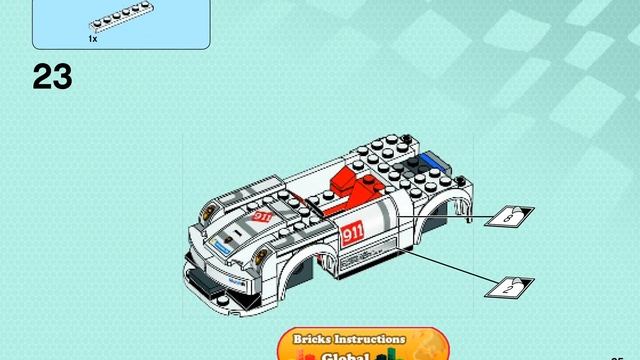 Lego 75912. Porsche 911 GT at the finish line. Speed Champions. Instructions Part 1 смотреть онлайн