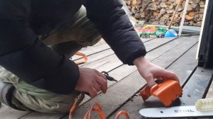 Stihl ms 250 его обслуживание и замена цепи.