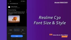 Realme C30 font style change || How to Realme C30 font size change (RMX3581)
