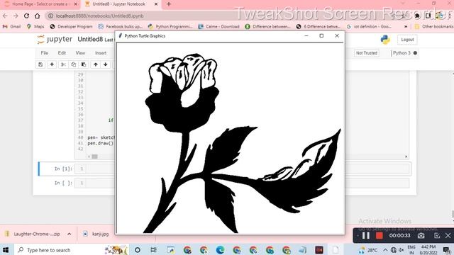 b n w rose Drawing in Python || Python turtle library || Python for beginners смотреть онлайн