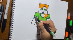 How To Draw Alex Of Minecraft | Learn To Draw Alex | Minecraft