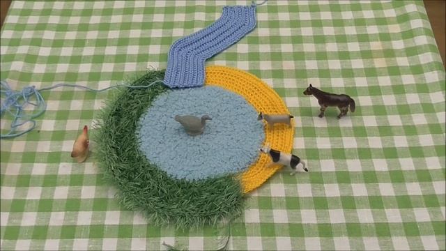 ? Игровой коврик Ферма. Обзор. Вязаный пруд и речка. смотреть онлайн