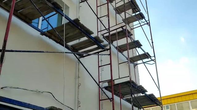 Декоративная штукатурка - шуба Процесс нанесения Компрессором.