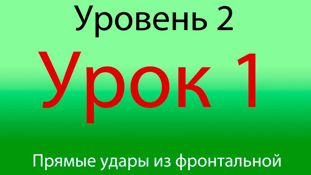 Урок 1, Уровень 2, прямые удары из фронтальной стойки, с 3-я шагами в перед и назад.