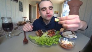 МУКБАНГ СВИНЫЕ РЕБРЫШКИ / ШАШЛЫК ИЗ СВИНИНЫ / ЛЮЛЯ КЕБАБ ИЗ КУРИЦЫ / EATING Mukbang ASMR / АСМР #853