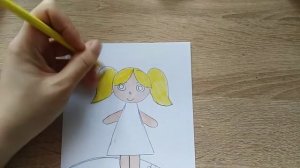 Рисуем девочку цветными карандашами. Урок рисования для детей.