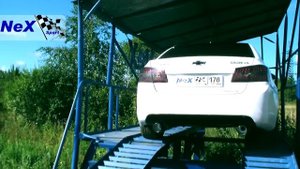 NeX® _Chevrolet Cruze. ЭКСКЛЮЗИВ!  Звук с резонатором И БЕЗ. Глушитель раздвоенный, насадки 101 мм.