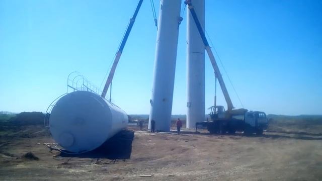 Монтаж трех 160 кубовых водонапорных башен смотреть онлайн
