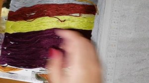 Обзор набора вышивки крестом. Большой набор на канве с рисунком