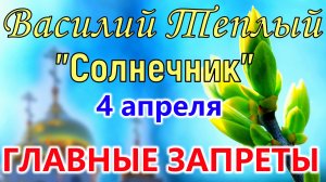 4 апреля Василий Теплый НАРОДНЫЙ ПРАЗДНИК. Что МОЖНО и что НЕЛЬЗЯ делать. Традиции и приметы