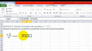 Excel 2010 Básico: Ejercicio 4 - Precedencia de Operadores