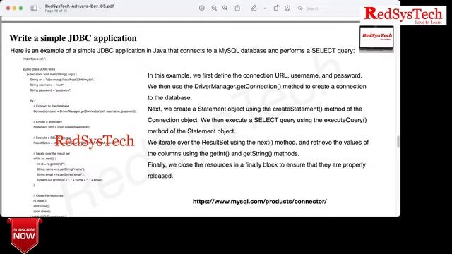 Advanced Java Live Session | JDBC | JDBC in Java | JDBC tutorial | Live Project | Java | RedSysTech