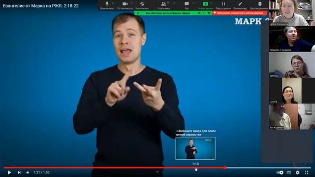 Разбор перевода Библии от Марка 2:18-22#жестовыйязык #глухие #ржя