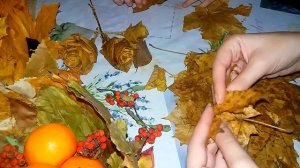 Делаем вазу и розы из осенних листьев /Поделки из листьев в школу