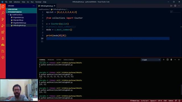 Calculating MODE of the list using COUNTER CLASS | Python Basics