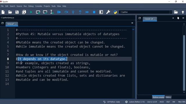Python 45: Mutable versus immutable objects of datatypes смотреть онлайн