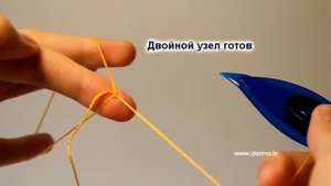 Как завязать двойной узел фриволите