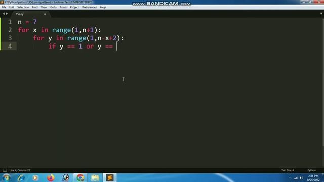 #76 Python Programs to Print Pattern | Print Number Pyramid Star Triangle Diamond and Alphabets.