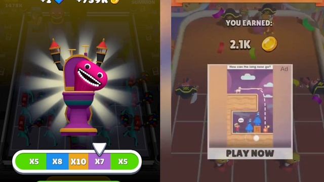 MERGE GRIMA MONSTER RUN+BOSS LEVEL VS MERGE BAMBAM MONSTER TOILET BATTLE GAMEPLAY смотреть онлайн