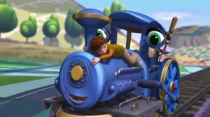 Приключения маленького паровозика, столкновение с ночным скоростные поездом