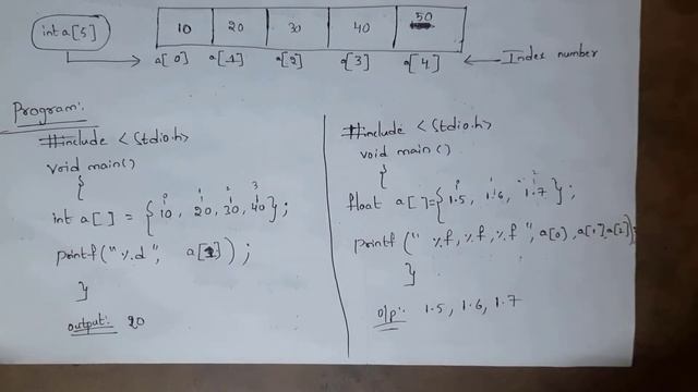 arrays in c, one dimensional array, two dimensional array |accessing and manipulating array element