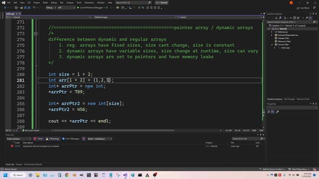12.  C++ Array Pointers or Dynamic Arrays