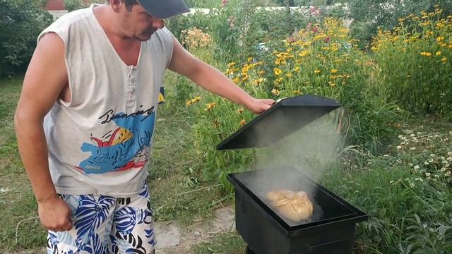 КУРИЦА ГОРЯЧЕГО копчёния на ВИШНЁВОЙ щепе.